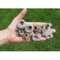 Holey Rocks For Necklace Pendants, 10 Rocks 2 Inches And Under, Hag Stone Necklace Pendants